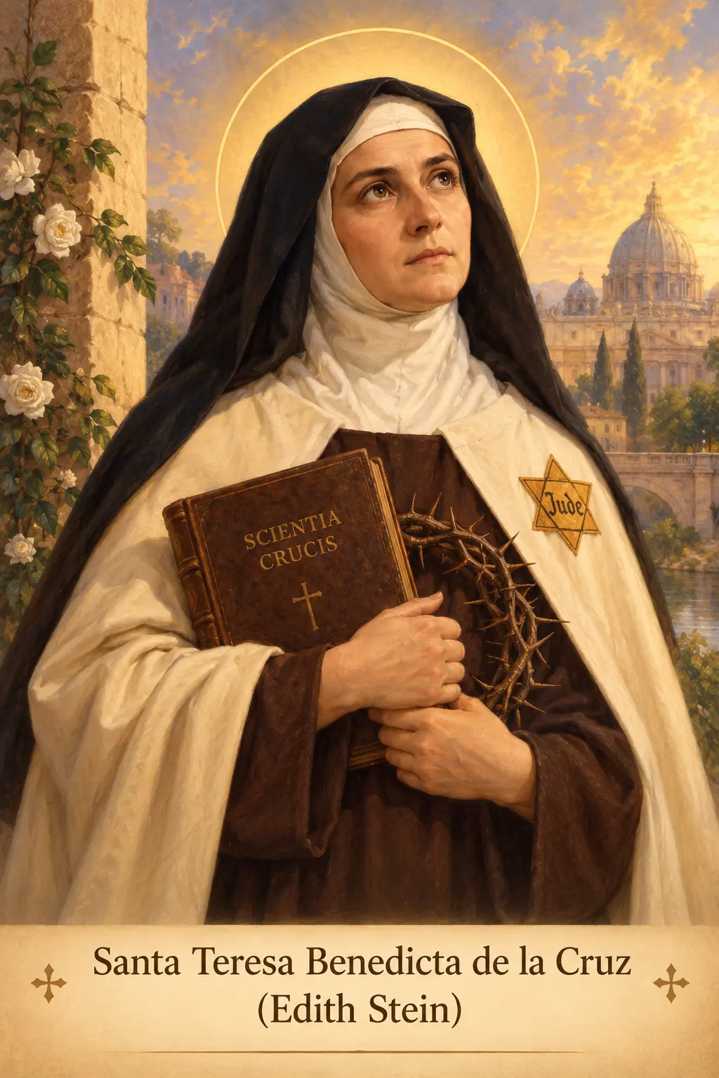 Estampa devocional de Santa Teresa Benedicta de la Cruz (Edith Stein)