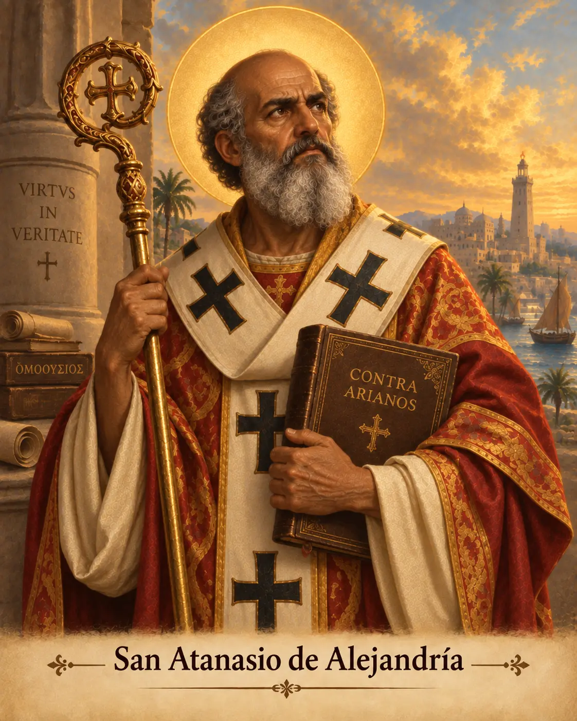 Estampa de San Atanasio de Alejandría