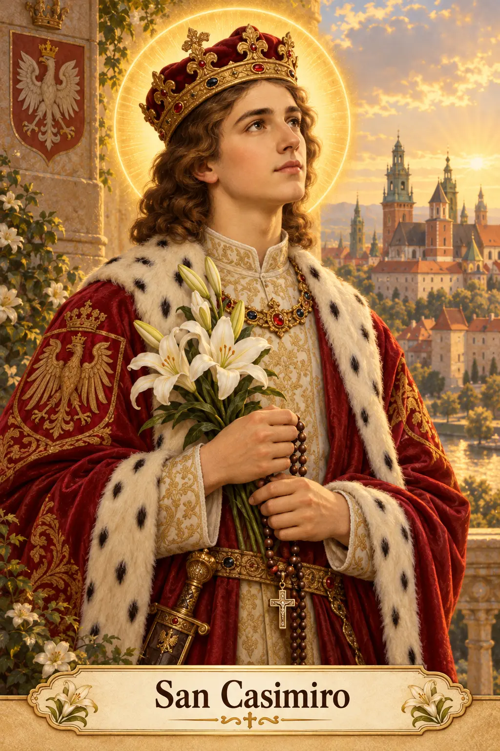 Estampa de San Casimiro de Polonia