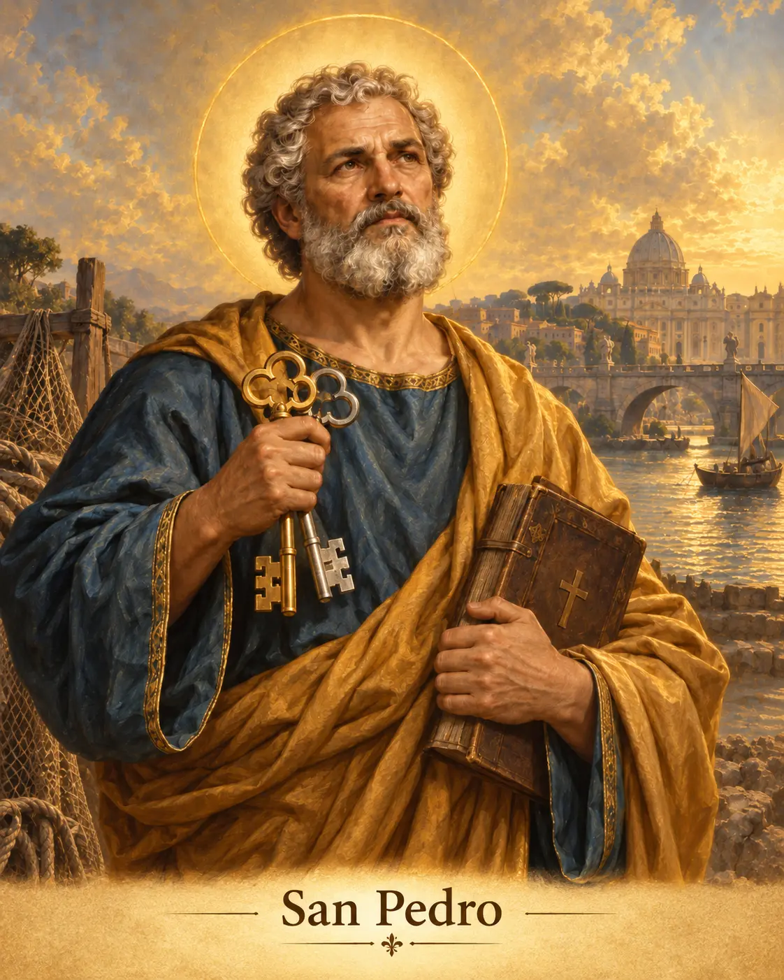 Estampa devocional de San Pedro Apóstol