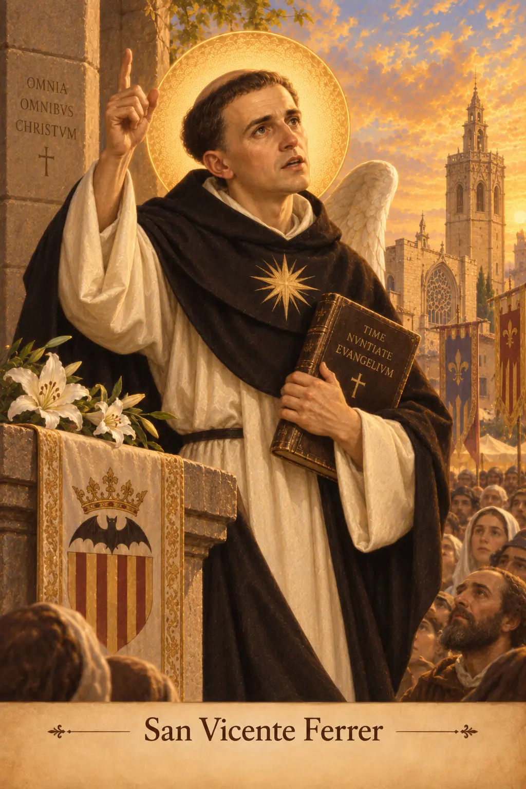 Estampa devocional de San Vicente Ferrer