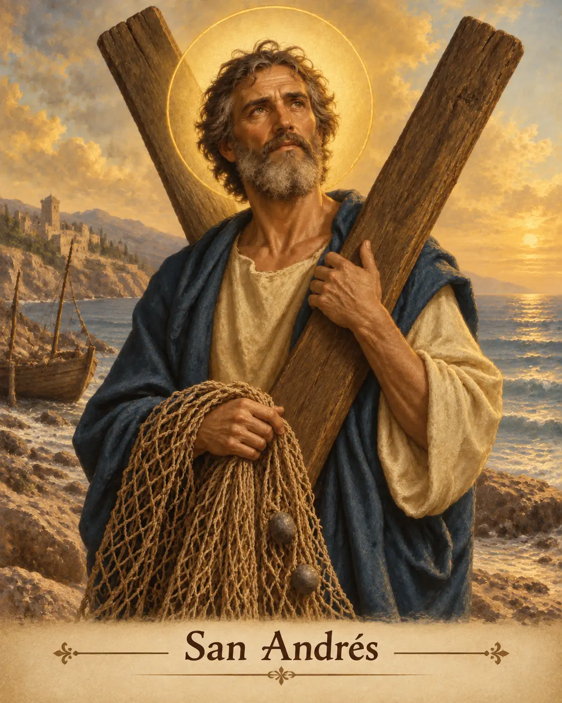 Estampa devocional de San Andrés Apóstol