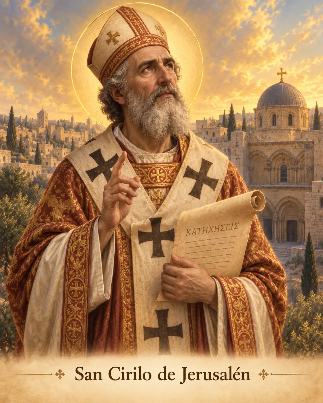 Estampa de San Cirilo de Jerusalén