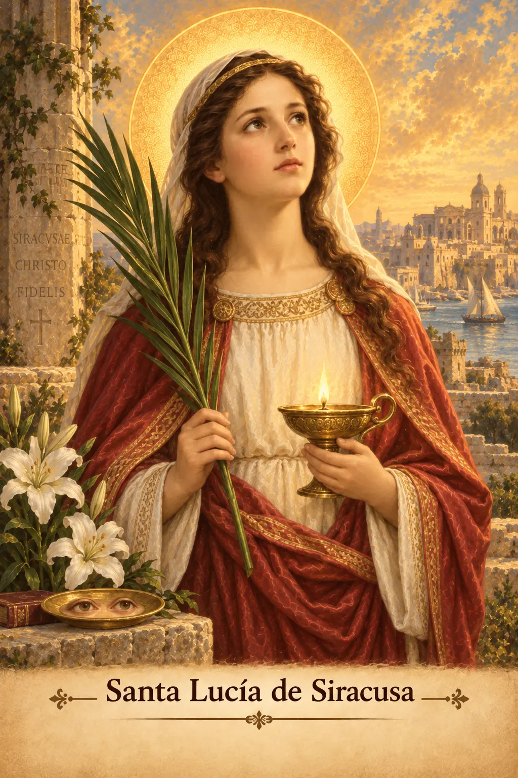 Estampa devocional de Santa Lucía de Siracusa