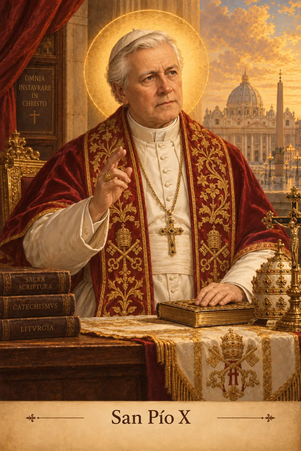 Estampa devocional de San Pío X