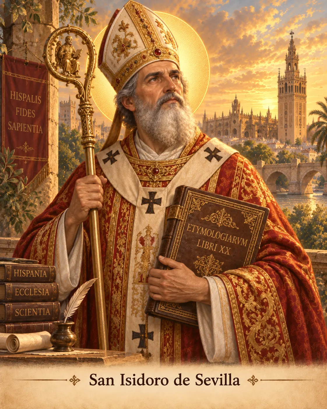 Estampa de San Isidoro de Sevilla
