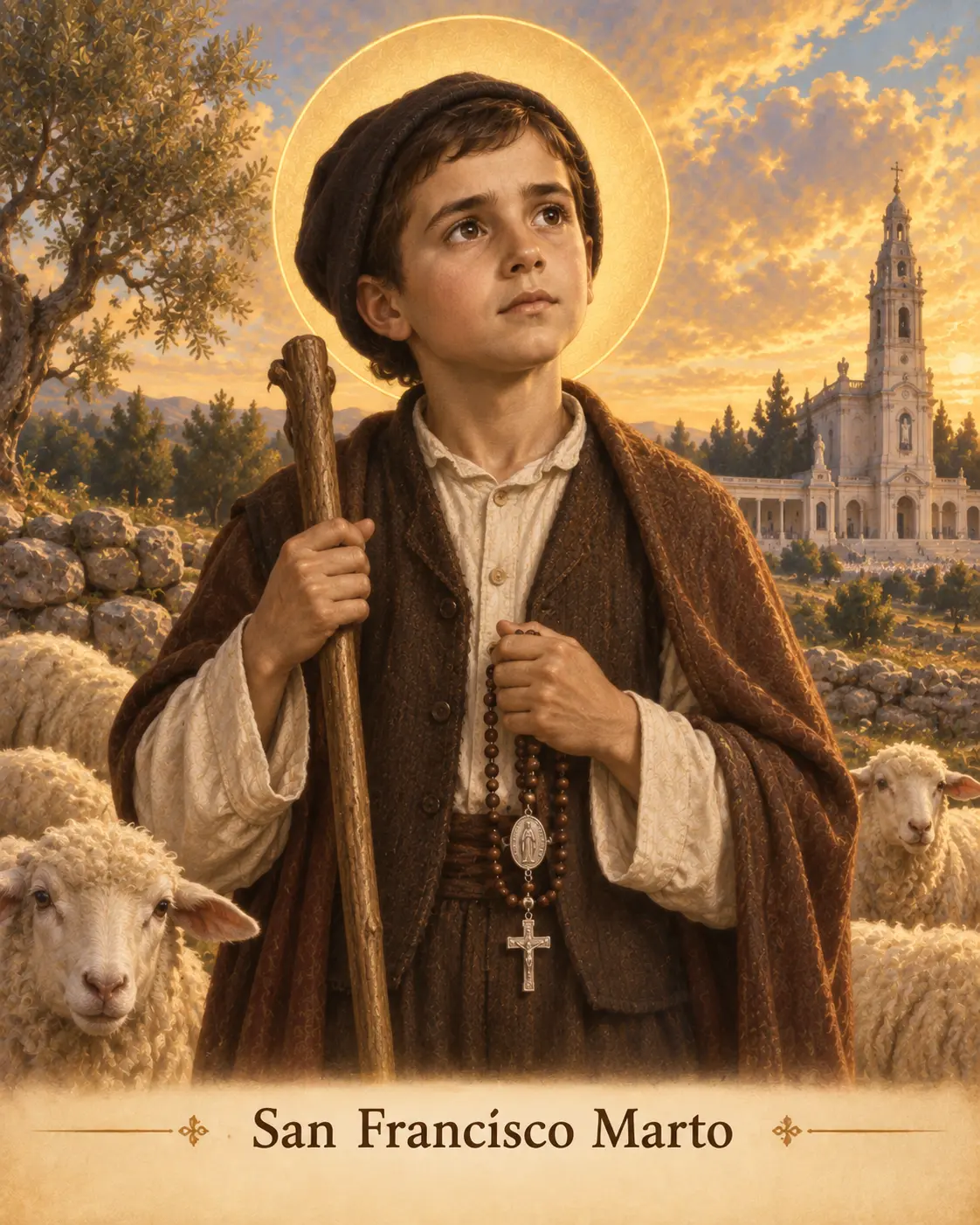 Estampa devocional de San Francisco Marto