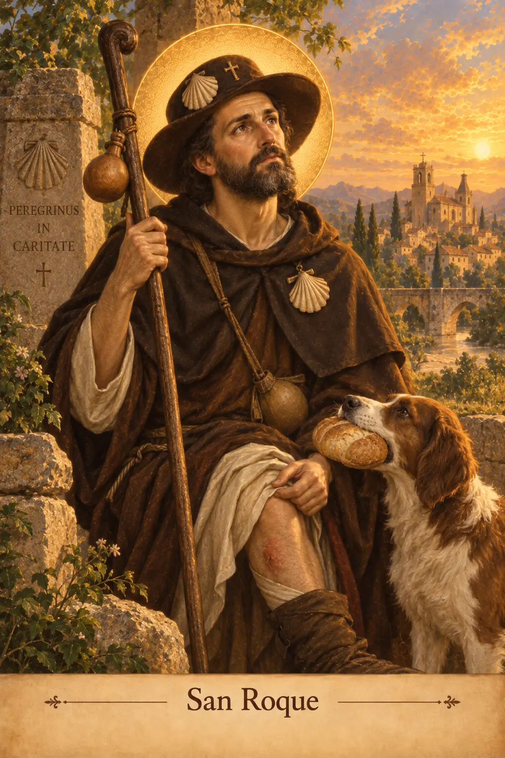Estampa devocional de San Roque
