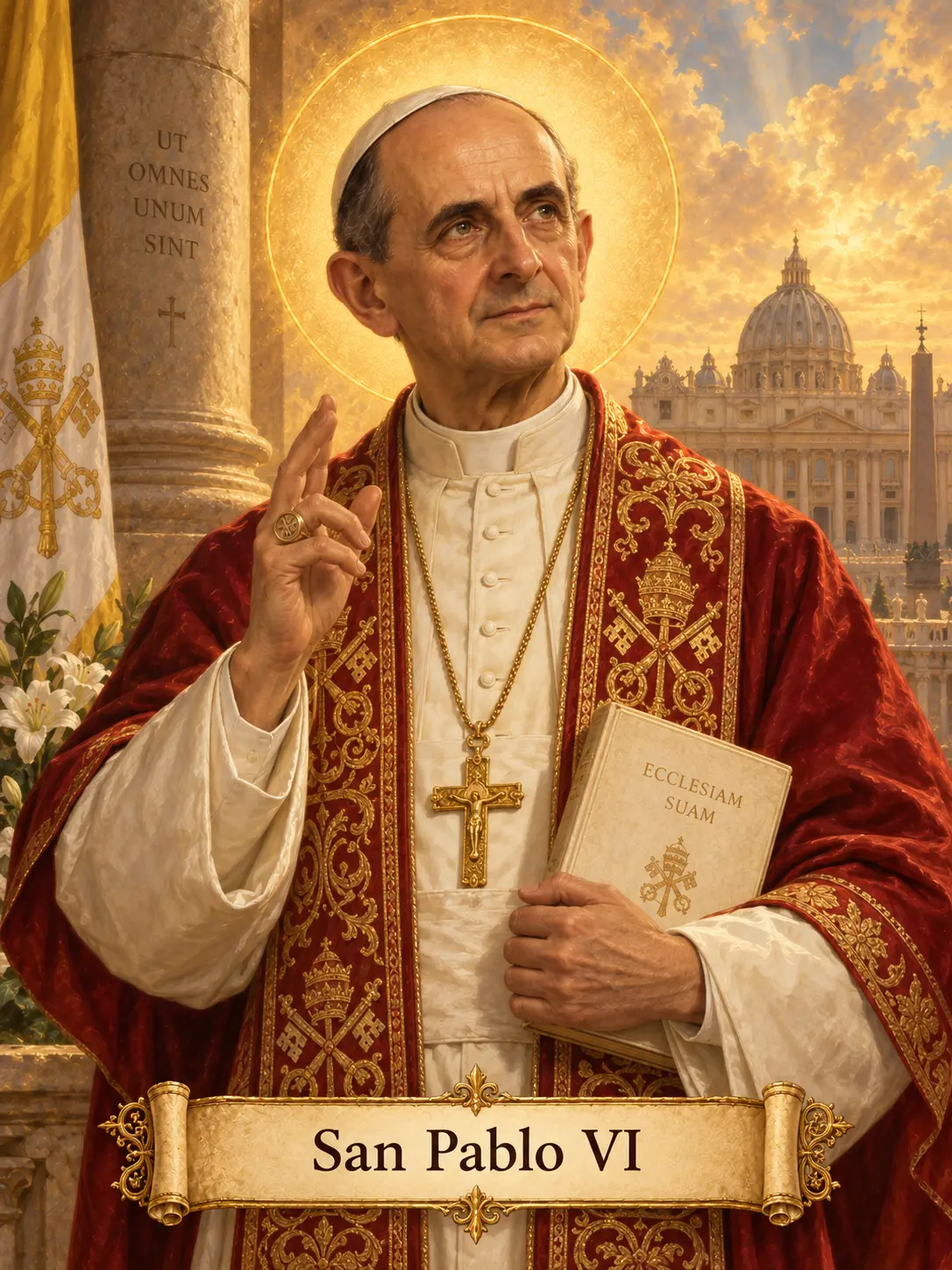 Estampa devocional de San Pablo VI