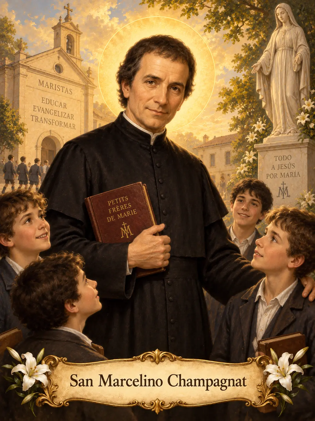 Estampa de San Marcelino Champagnat