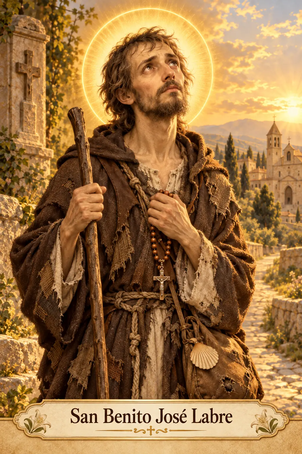 Estampa de San Benito José Labre