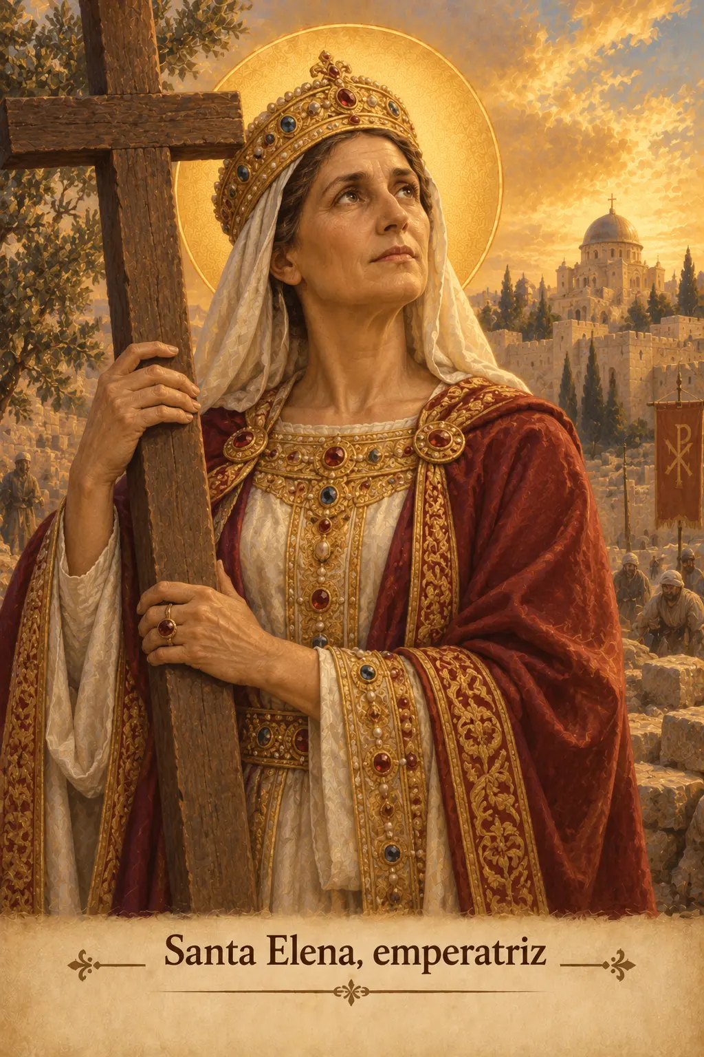 Estampa devocional de Santa Elena, emperatriz