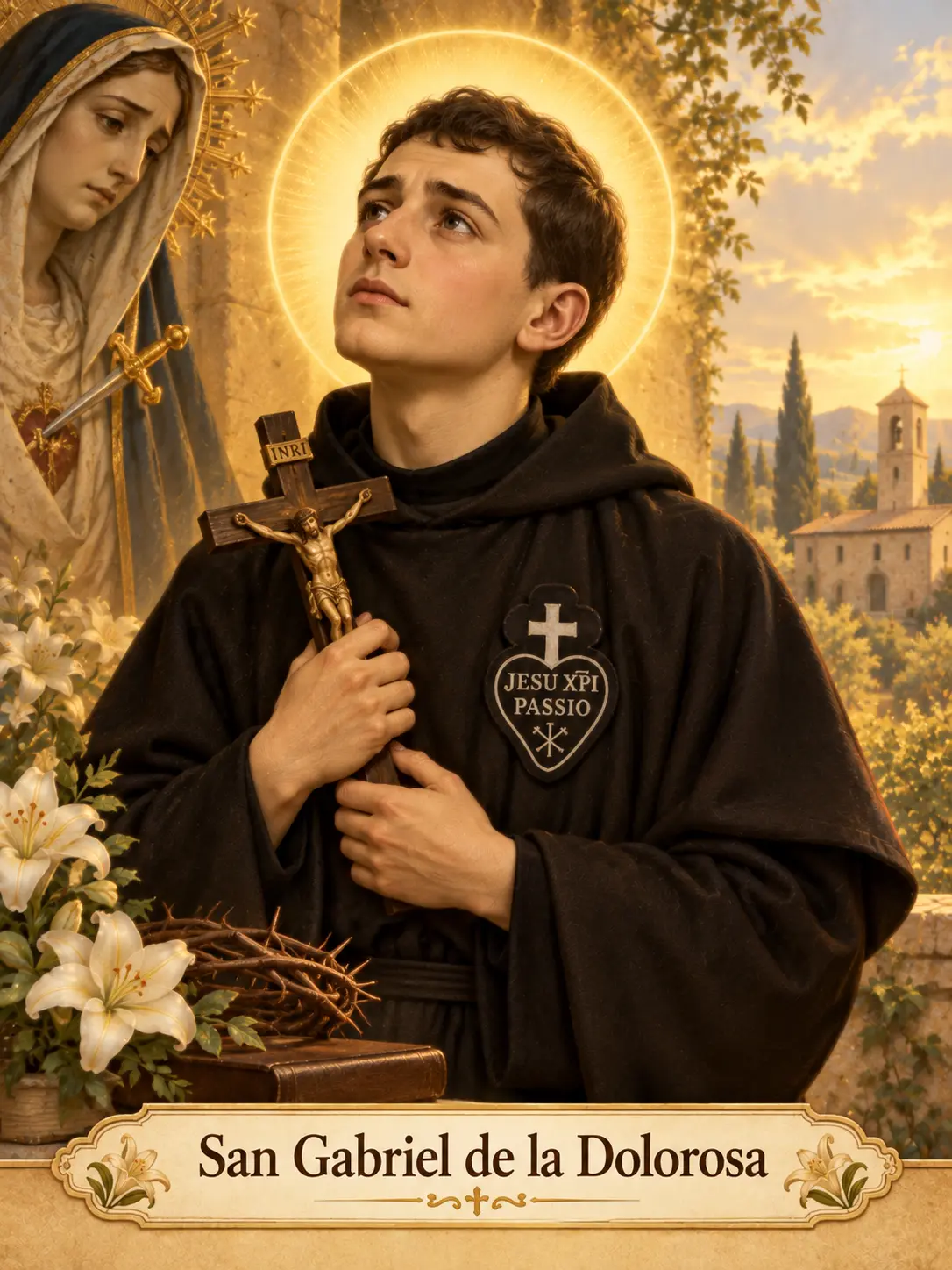Estampa de San Gabriel de la Dolorosa