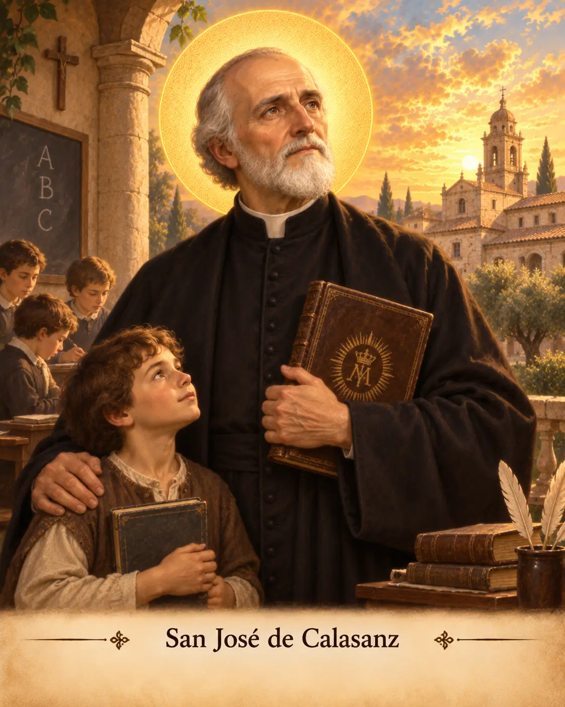 Estampa devocional de San José de Calasanz