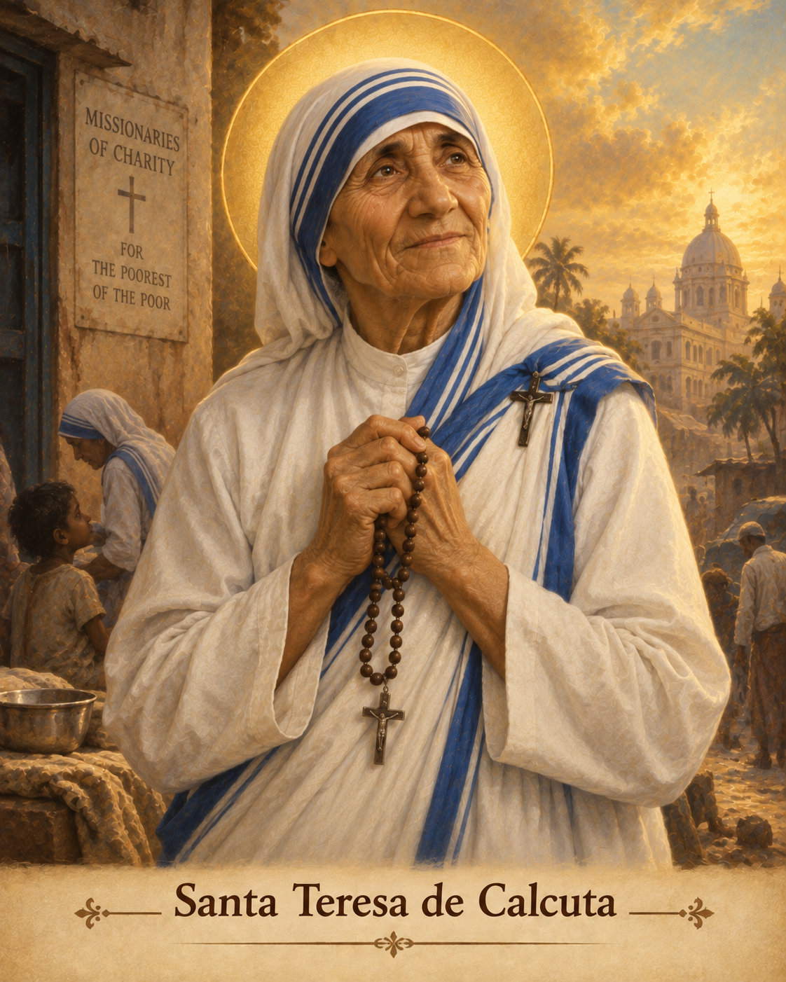 Estampa devocional de Santa Teresa de Calcuta