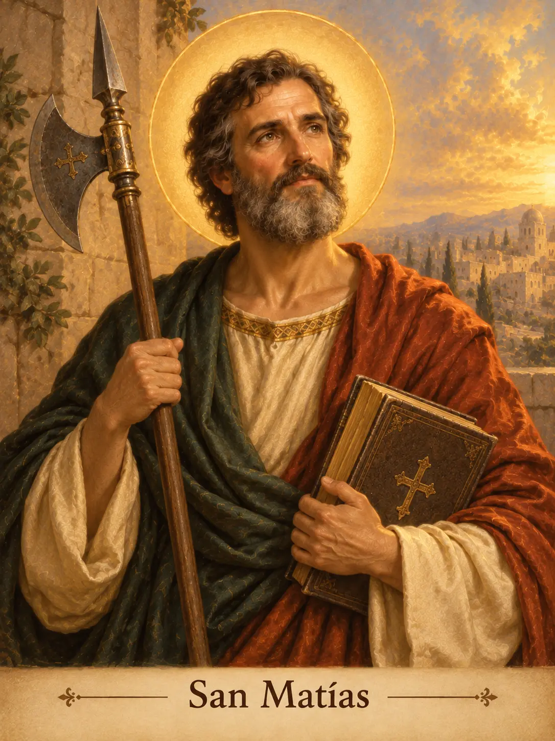 Estampa devocional de San Matías Apóstol