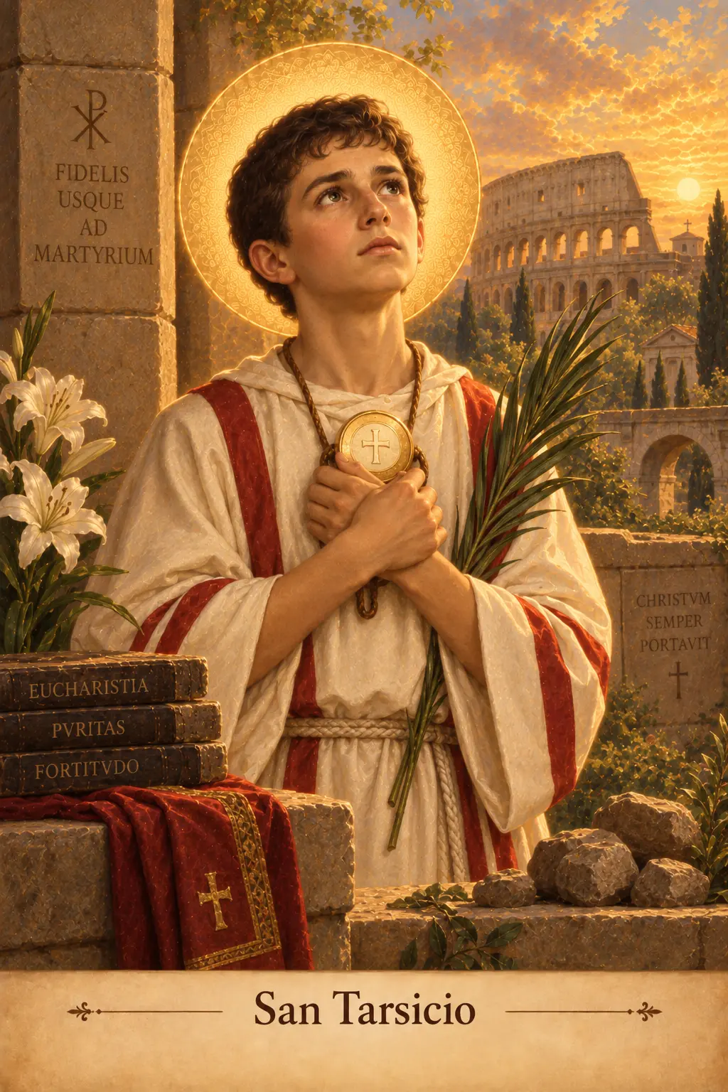 Estampa devocional de San Tarsicio