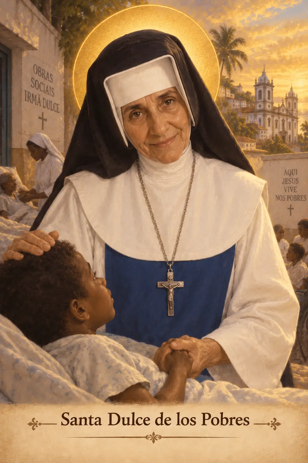 Estampa devocional de Santa Dulce de los Pobres