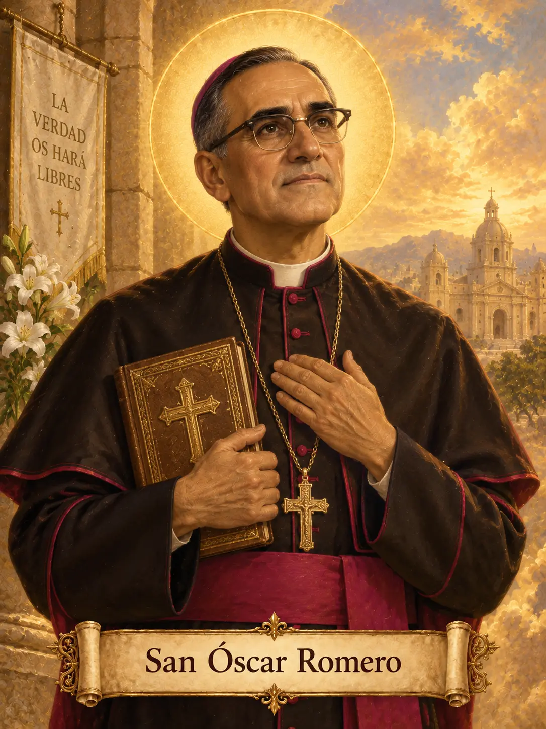 Estampa devocional de San Óscar Romero