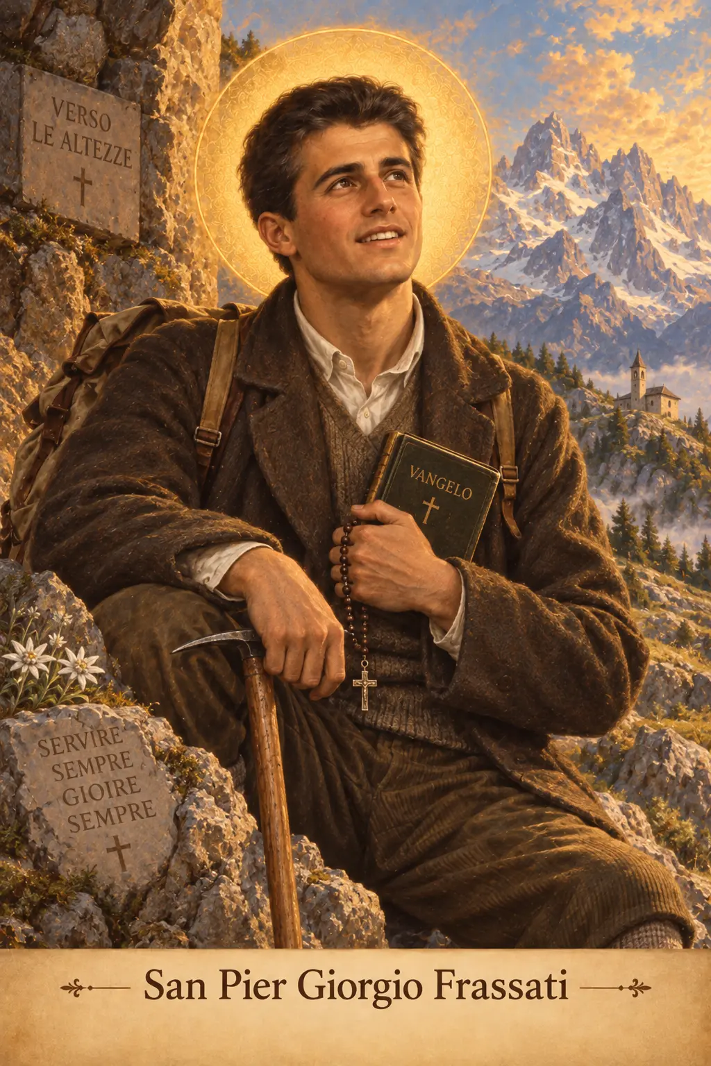Estampa devocional de San Pier Giorgio Frassati