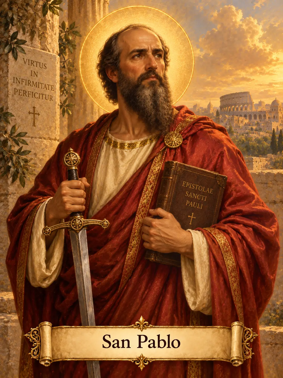 Estampa devocional de San Pablo Apóstol