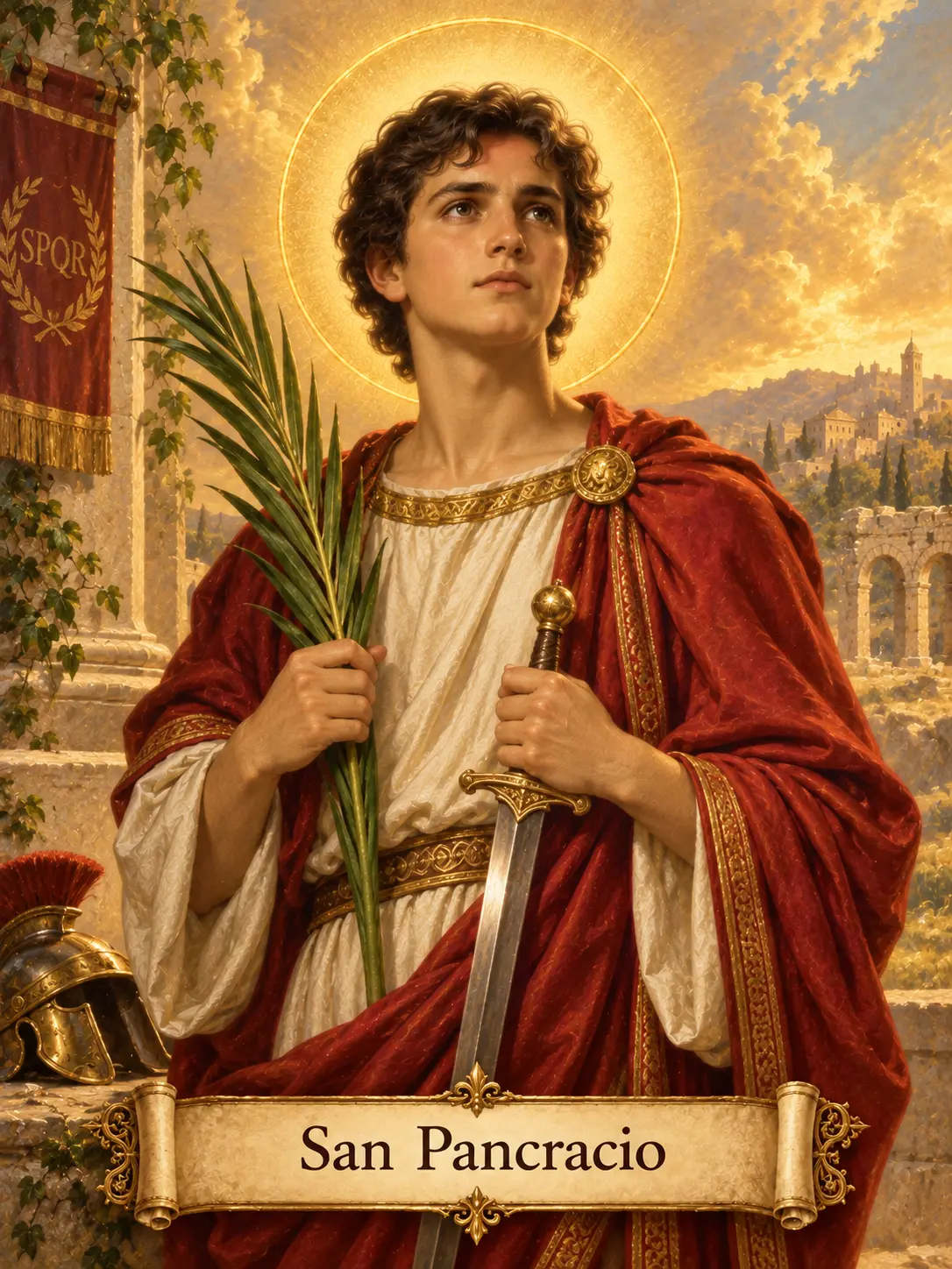 Estampa devocional de San Pancracio
