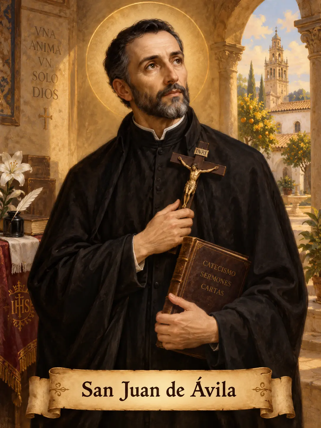 Estampa devocional de San Juan de Ávila
