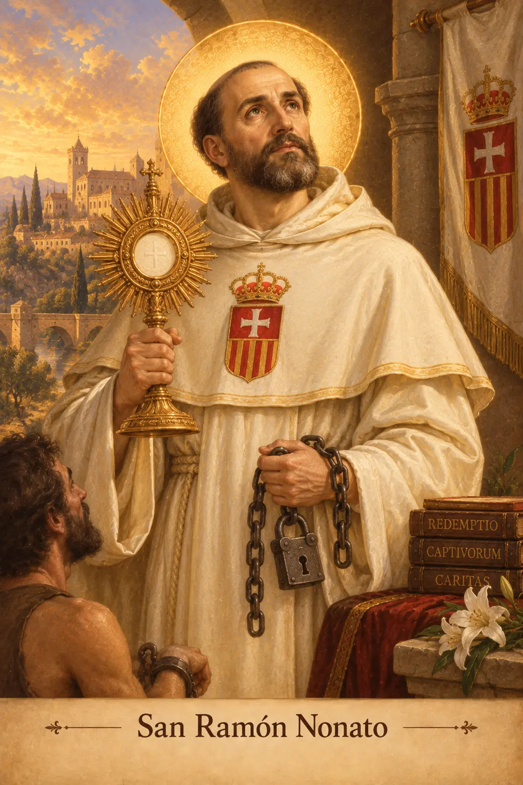 Estampa devocional de San Ramón Nonato